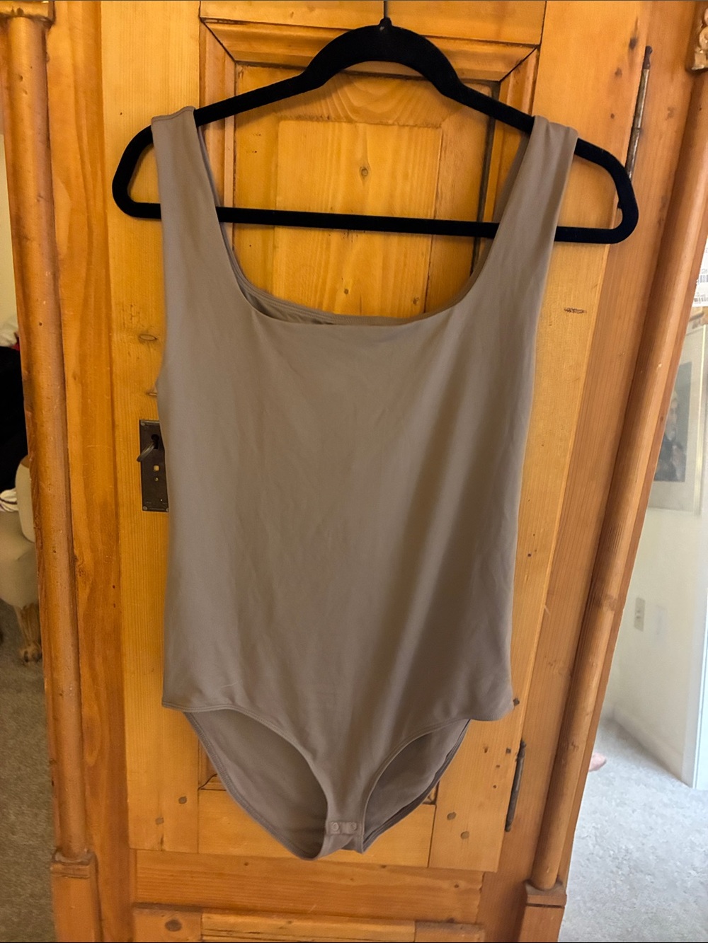 LOFT Square Neck Bodysuit in Taupe